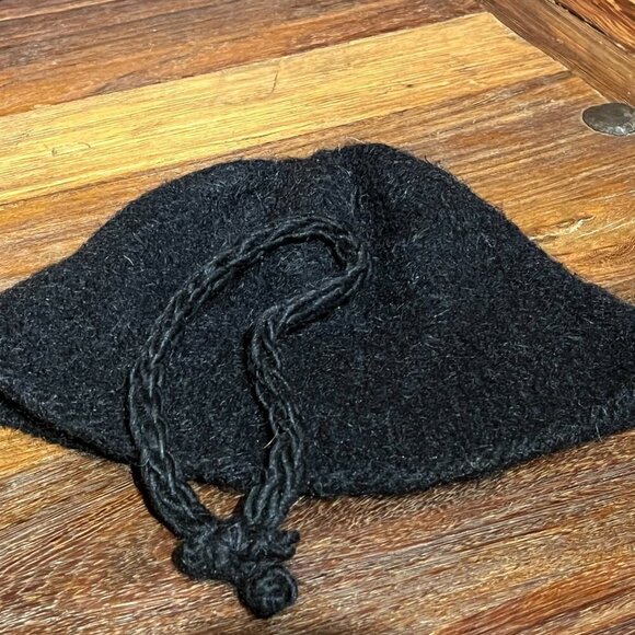 New Mexico Tierra Wools Hand-Woven Thick Wool Bucket Hat One-Of-A-Kind Black - Picture 7 of 8